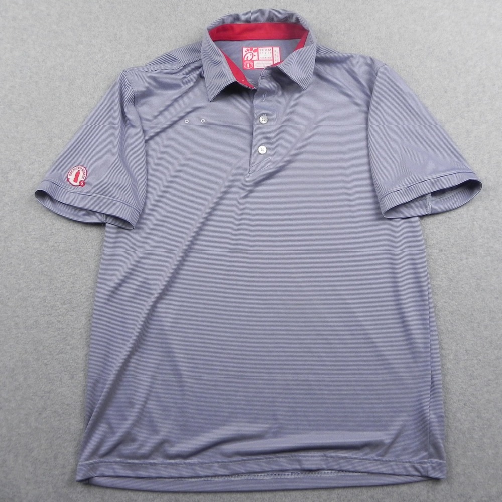 Oobe Chick-fil-A Polo Shirt Mens Medium Blue Striped Team Style Uniform Top